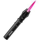 TOPKAY Butane Torch Lighter, Windproof Refillable Torch Lighter for Kitchen, BBQ, Baking, Candle, Camping (NOT PREFILLED)