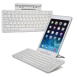 Cooper Cases(TM) K2000 Sony Xperia Z4 Tablet LTE / WiFi Bluetooth Keyboard Dock in White (US English QWERTY Keyboard, Built-in Viewing Stand, Android / iOS / Windows compatible)