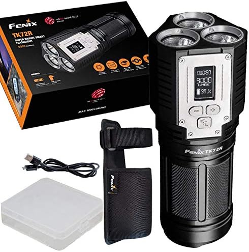 Fenix TK72R 9000 Lumen Rechargeable Digital Display LED Flashlight/searchlight/powerbank with Battery case