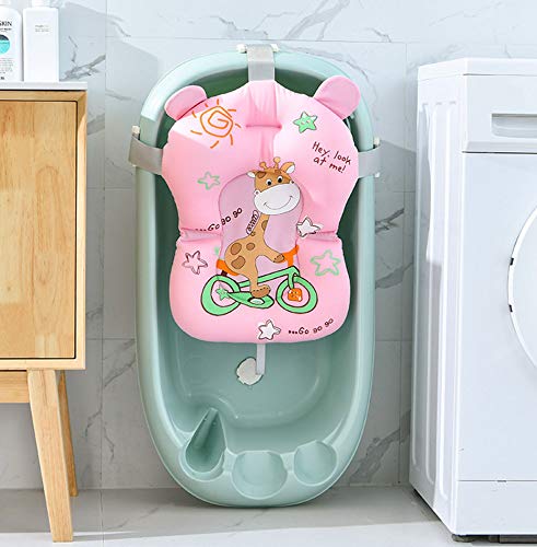 Newborn Baby Bath Cushion Tub Infant Bathing Pad Baby Shower Mat Non-Slip Baby Bath Seat Pad Folding Soft Bath Tub Cushion Bather Support for Newborn 0-12 Month