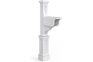 Mayne Dover Single Arm Mail Post - White - 25.5in x 8in x 56.5in - Standard Post, Arm & Hardware Kit Included (5810-W)