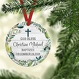 Personalized Baptism Ornament, 3" Porcelain