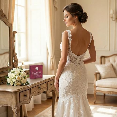 MAZANA Strapless Bra & Silicone Backless Bra for Women | Invisible Push Up Stick-On Bra with Wireless Support | Reusable Adhesive Bra for Backless Dresses, Wedding & Evening Gowns