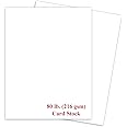 White Thick Paper Cardstock - for Business Card, Art, Invitations, Stationary Printing | 80 lb Card Stock | 8.5 x 11 inch | Heavy Weight Cover Stock (216 gsm) | 8 1/2 x 11 | 50 Sheets Per Pack