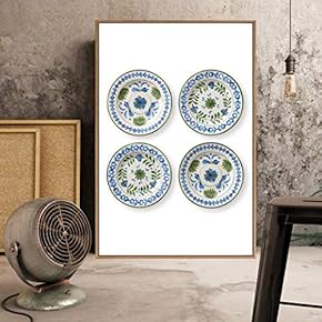 Floating Framed Canvas Wall Art for Living Room, Bedroom Plates Canvas Prints for Home Decoration Ready to Hang - 16x24 inches