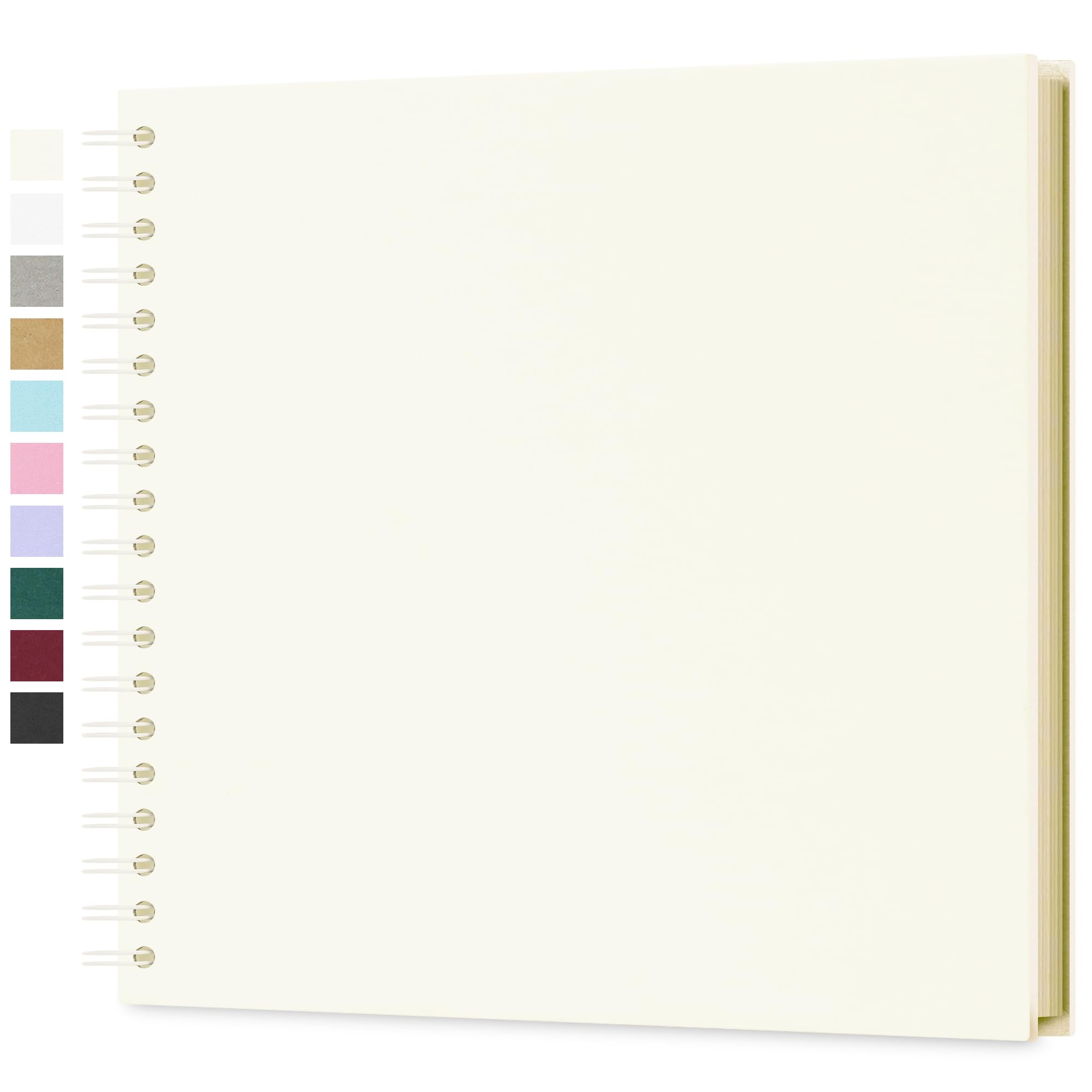 Yopih DIY Scrapbook Album 25.5x25.5 cm Hardcover Kraft Paper Scrap Book with 20 Sheets Memory Book for Family and Wedding Photography, Beige