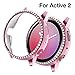 Yolovie Compatible with Samsung Galaxy Watch Active 2 Case 40mm, NOT for Active 4. PC Protective Cover Women Girl Bling Crystal Diamonds Shiny Rhinestone Bumper Watch Cases (40mm Pink)