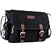 ibagbar Men's Canvas Messenger Bag Laptop Bag Shoulder Bag Computer Bag Satchel Bag Bookbag School Bag Working Bag College Bag Business Bag ipad Bag Black