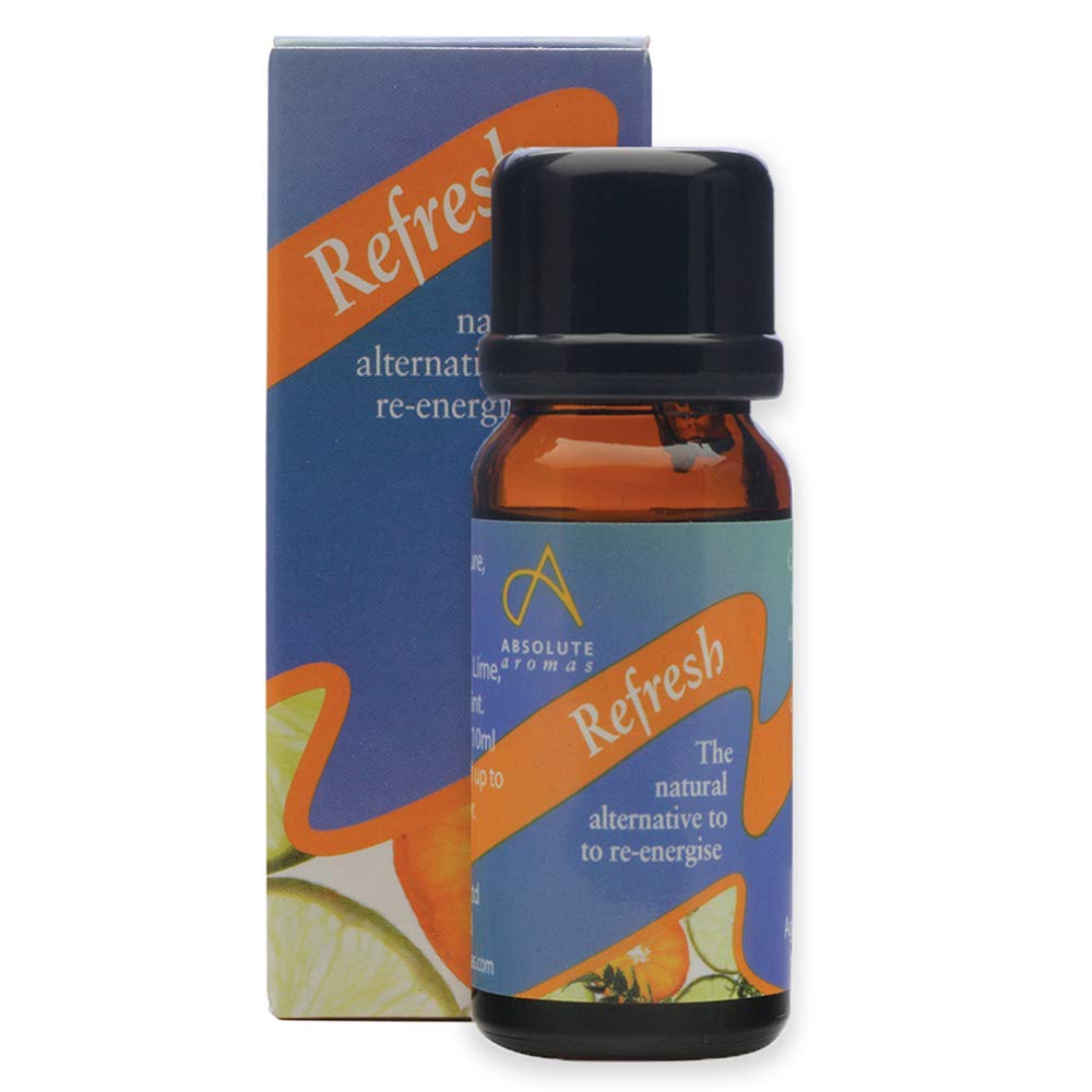Absolute Aromas Refresh Essential Oil Blend 10ml - Pure Natural, Undiluted - for Aromatherapy and Diffusers