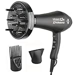 JINRI 1875w Professional Salon Hair Dryer,Negative Ionic Hair Blow Dryer,AC Motor Infrared Heat Low Noise Hair Dryer,with Concentrator & Diffuser,ETL Certified, Black