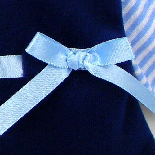 15 Inch Doll Clothing Outfit 2 Pc. Set of Navy Snowflake Dress & Blue Striped Shirt by Sophia's. Fits 15 Inch American Bitty Baby Girl Dolls & More! Baby Doll Clothes Navy Dress/Blue Striped Shirt | Gift Bag Included