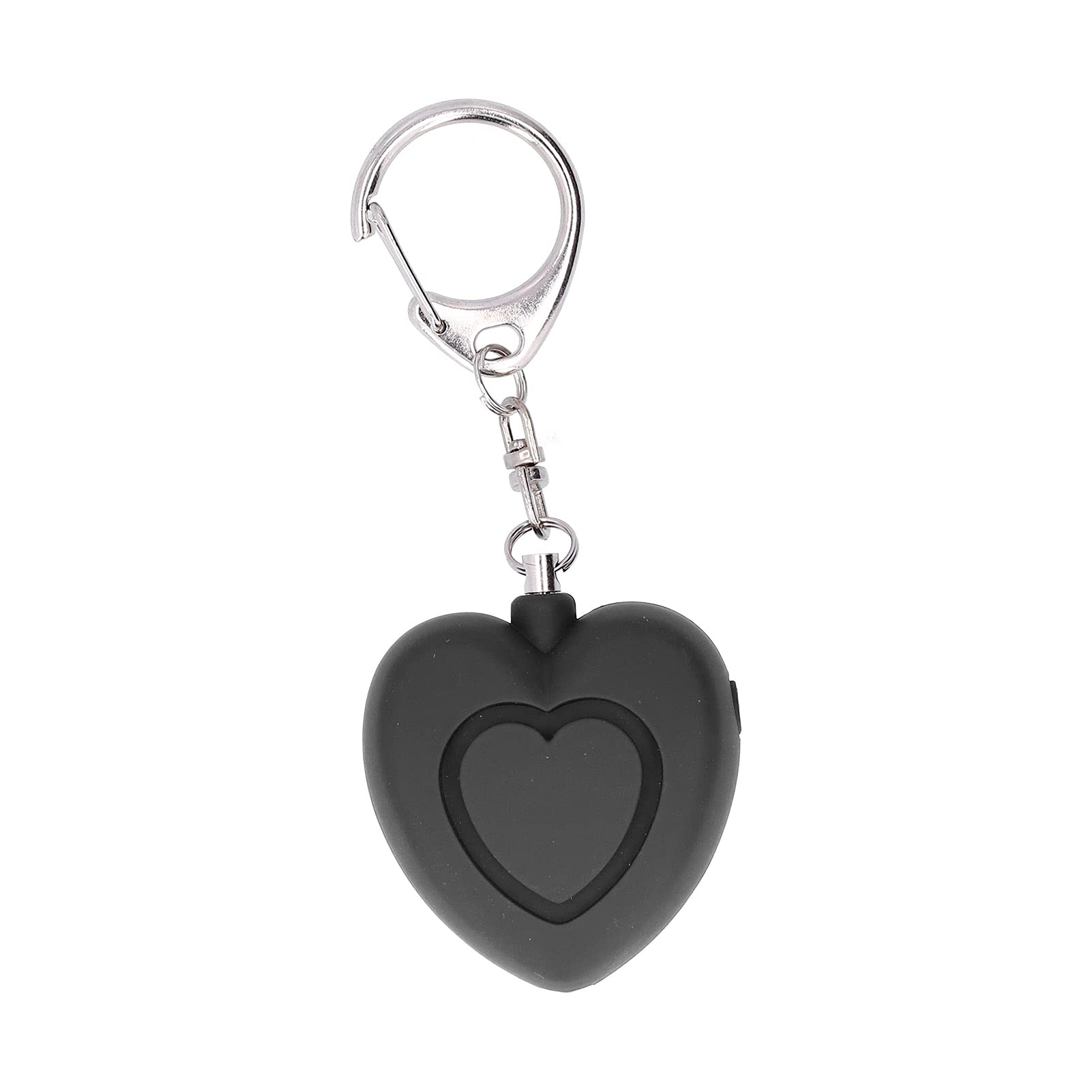 130dB Personal Alarm Keychain, Self Defense Alarm with LED Light Heart Shaped Security Alarm Keychain for Elderly Women and Children(Black)