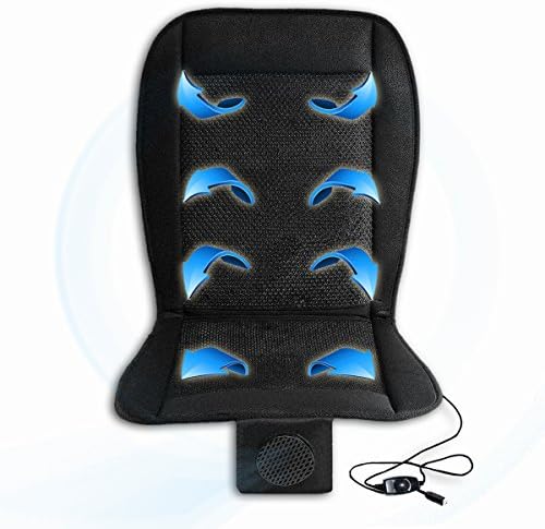 Zento Deals自動車車プレミアム品質ブラックシートクーラークッション12 V Perfect For Sweaty Back On リリースcool Airシートクッション Intense夏days 便利掛け布団 新色追加