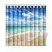 InterestPrint Beach Ocean Theme Shower Curtain, Wavy Ocean Surface Scenery Polyester Fabric Waterproof Bath Curtains, 72 by 72 Inches Extra Long, Blue Turquoise Sand