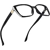 WEMOOTANTS Large Reading Glasses for Women Square Cat eye Readers 1.0 1.25 1.5 1.75 2.0 to 6.0 with Sparkle side