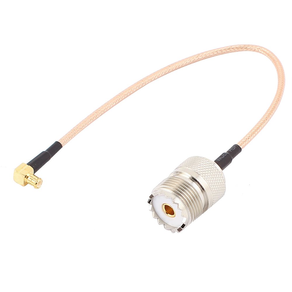 TengKo RG316 Cable Adapter, 0.7ft RF Coaxial Cable UHF Female SO239 to MCX Right Angle Connector Adapter