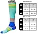 Compression Socks (1 pair) for Women & Men - Easywear Series - Best Graduated Athletic Fit for Running, Nurses, Flight Travel, & Maternity Pregnancy - Boost Stamina & Recovery (Sky Stripes, S/M)