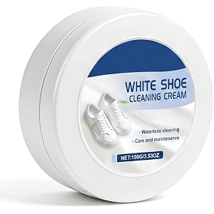 YAWOTA Multipurpose White Shoe Cleaner Cream with Sponge, All Surface Stain Remover for White Sneakers, 1 Pack