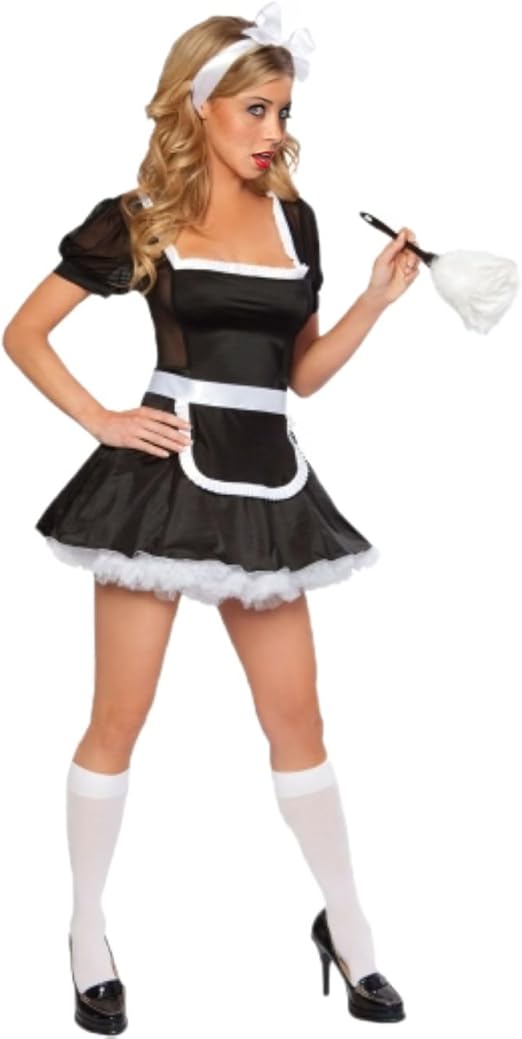 JJGOGO Sexy French Maid Outfit Fancy Midnight Halloween