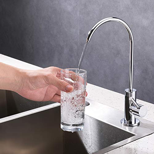 ESOW Kitchen Water Filter Faucet, 100% Lead-Free Drinking Water Faucet Fits most Reverse Osmosis Units or Water Filtration System in Non-Air Gap, Stainless Steel 304 Body Polished Chrome Finish - Thumbnail 2