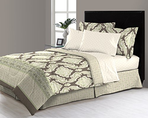 6 - 8 Piece Complete Bed in a Bag Set Includes Sheet set and Bedskirt by Morgan Home (Queen, East Thornton)