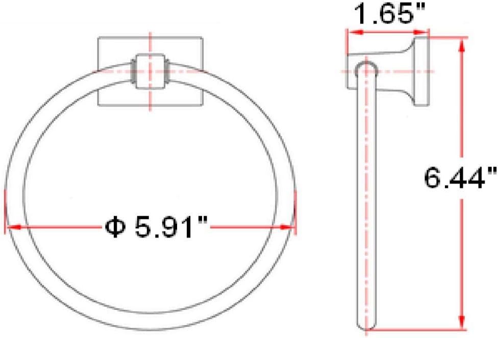 Design House 539163 Millbridge Wall-Mounted Towel Ring for Bathroom, One Size, Satin Nickel - - 