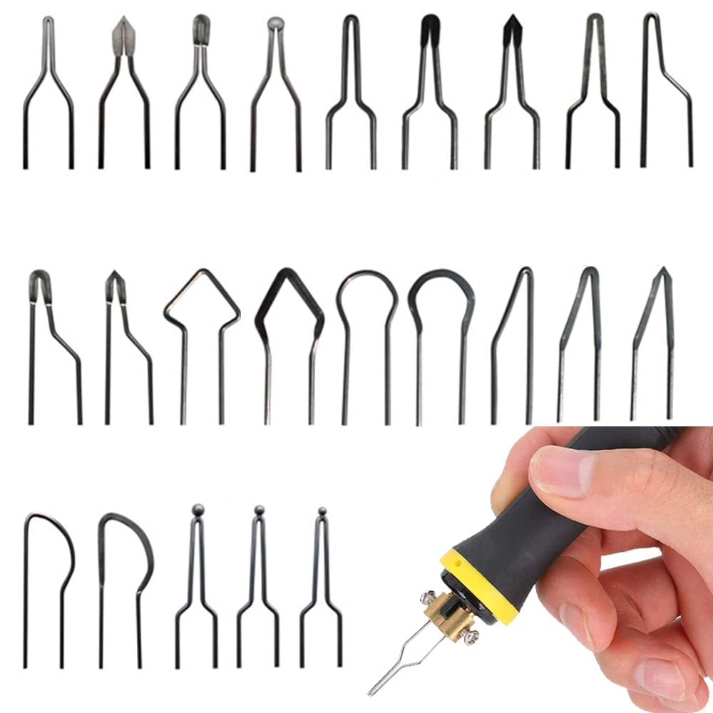 Lxoraziy 23 Pieces Pyrographic Tip Kit, Adjustable Pyrography Tips Kit, Portable Mini No Bend High Impedance Heating Wire, for Pyrography Machine, Replacement Heating Wire