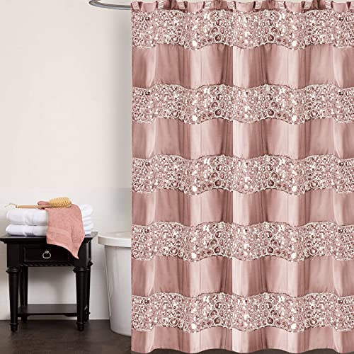 Popular Bath 885545 Sinatra Collection, Shower Curtain, Blush Pricepulse