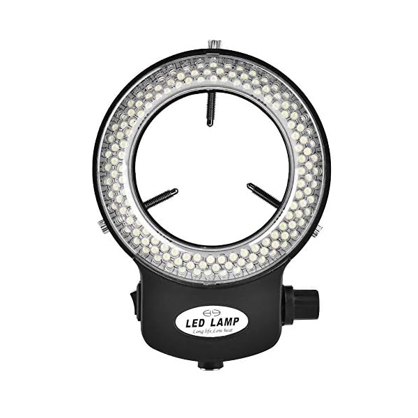 Mikroskopkamera 144 LED-Perlen Lichtquelle Helligkeit Lichtrichtungseinstellbare Ringlampe für Stereomikroskope(Schwarz EU 220V) – Bild 5