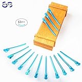 Tmarton 12Pcs Blue Salon Metal Hairdressing Sectioning Dividing Duck Bill Clips Clamp Hair Styling Clips Hairpin