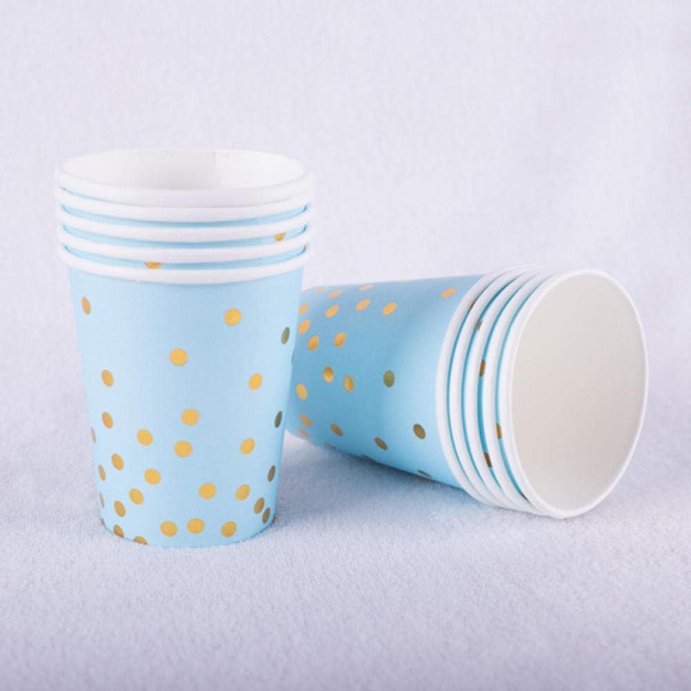 QUQUET 40pcs New year party decoration Gold Disposable tableware Plate Cup Napkins Star for baby birthday party Wedding Christmas-cups_3