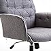 HOMCOM Modern Tufted Home Dining Room Computer Chair with Arms - Grey