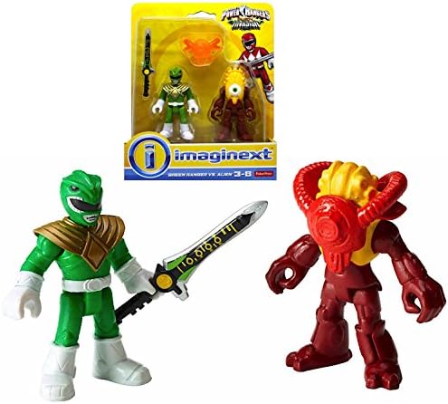 Fisher Price Imaginext Power Rangers Green Ranger vs. Alien Figures 2.5" IN STOCK