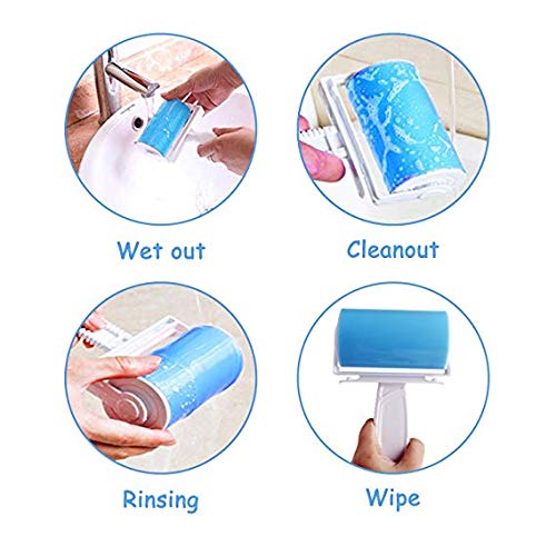 Lint Roller Version Lint Roller Resuable & Washable Lint Roller Pet Hair Remover Lint Roller Cleaner for Clothes for Lint, Clothes, Car Seats, Large/Small Size with with Cover with 1L+2s