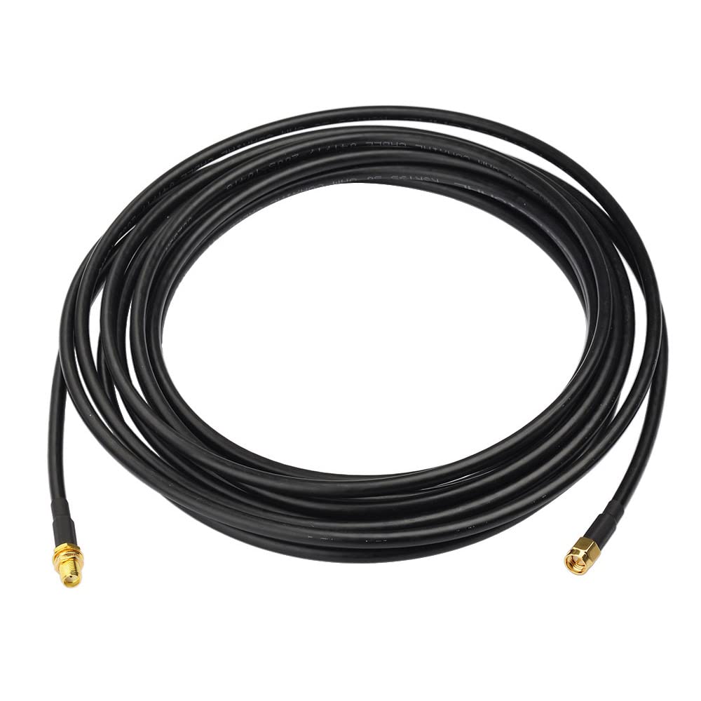 Eightwood 3G 4G Antenna SMA Extension Cable SMA Male to SMA BulkHead Jack SMA Cable Low Loss KSR195 16.5ft 5m Compatible for WiFi Antenna 4G Router Hsdpa Huawei 2G 3G 4G LTE Antenna Mobile