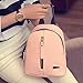 Creazy Women Leather Backpacks Schoolbags Travel Shoulder Bag (Pink)