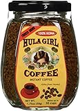 100% Hula Girl Freeze Dried Hawaiian Instant Kona Coffee Glass Jar (50 Grams - 1.75 Ounce)