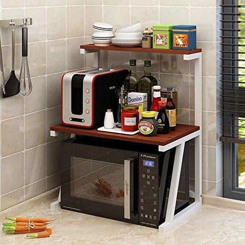 LINlizhong Two-tier Kitchen Rack Metal Kitchen Storage Racks Utility Storage Microwave Oven Stand Cart On Kitchen Counter Shelf (Color : 5#)