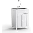 VINGLI 24-Inch Laundry Sink with Cabinet and Pull-Out Sprayer Faucet ...