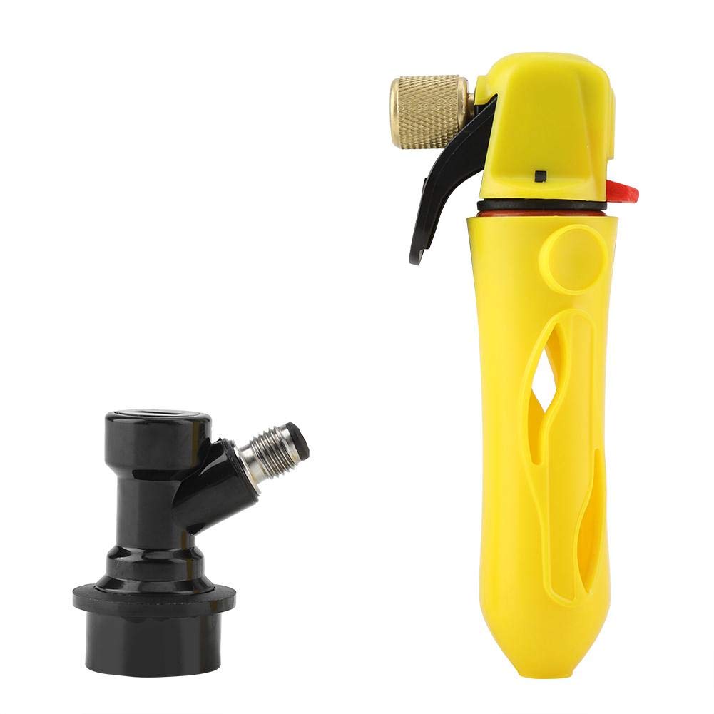 Homebrew Portable Barrel Charger CO2 Injector Barrel Beer Dispenser Quick Easy Inflator Presta Schrader Valve Compatible (Yellow)