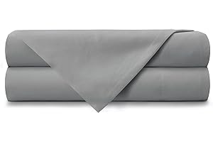 JUWENIN Lightweight Super Soft Microfiber 1 Pc Flat Sheet Well Designed Print Pattern - Comfortable, Breathable, Soft & Extremely Durable (Grey, 1 Twin Flat)