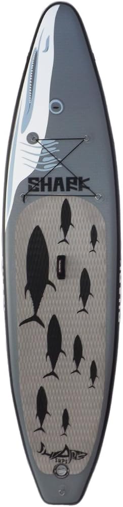 Shark Sups 10 Feet 6 Inch Inflatable Stand up Paddle Board(6inch Thick) with Pump and 3-pc Adjustable Paddle