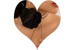 VIYPDRST Flower Choker Necklace for Women,Velvet Big Rose Flower Choker Red Black Flower Collar Choker Vintage Valentine's Da