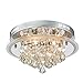 Saint Mossi Modern K9 Crystal Raindrop Chandelier Lighting Flush Mount LED Ceiling Light Fixture Pendant Lamp for Dining Room Bathroom Bedroom Livingroom 6 G9 Bulbs Required H9