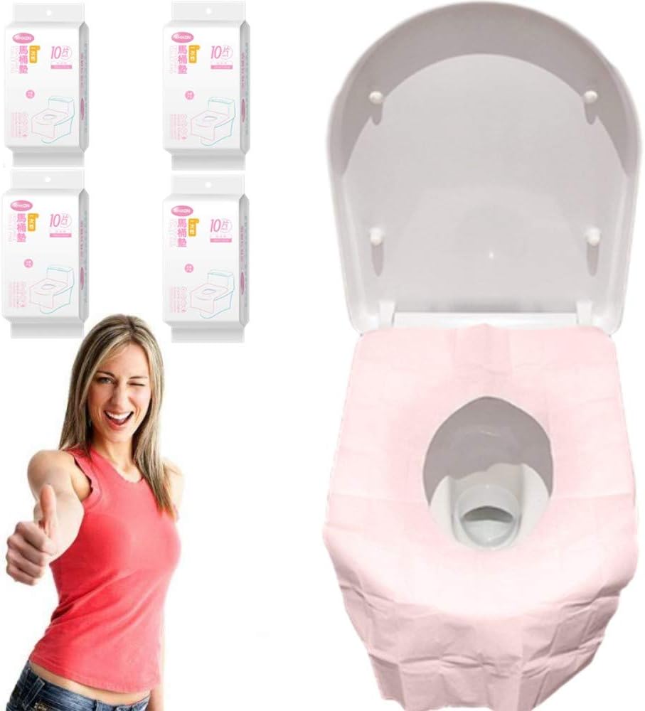 Disposable Toilet Seat Covers, 40Pcs Large Waterproof Toilet Paper Pad for Kid Woman, Adult