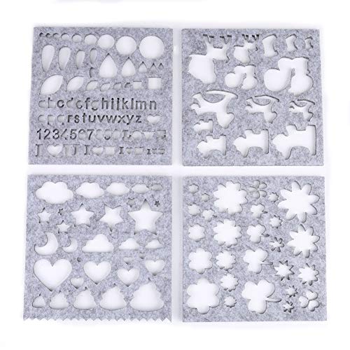 Qiilu Needle Felting Stencilsfting Tools 7Pcs Set DIY Needle Felting Applique Felt Template Beginnerft Tool Needle Felting Kit Felt Applique Kits