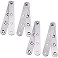 4 Piece Stainless Steel 360 Degree Rotating Concealed Hinges, Door Pivot Hinges Stainless Steel Drawer Window Door Fittings for Door Cabinets Cabinet (Large)
