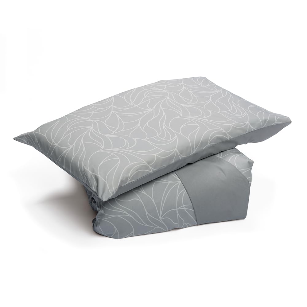 Foppapedretti Notte & Natura Single Bed Duvet Cover with Pillowcase; Pearl Wave 100% Cotton, Made in Italy