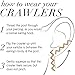 Humble Chic ZigZag Ear Climbers - Chevron Zig Zag Ear Cuff Crawler Stud Earrings, Safe for Sensitive Ears, Silver Tone Zig Zag, White Rhodium Plated, Hypoallergenic