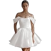 Wchecalino Short Wedding Dresses for Bride 2026 Simple Bridal Shower Dress Boho Mini Wedding Reception Gowns